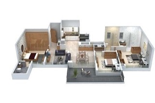 Kunal Aspiree 3 BHK Floor Plans