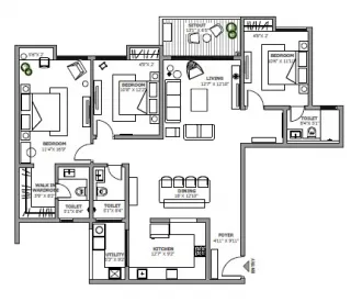 Allure Pristine 2 BHK Floor Plans